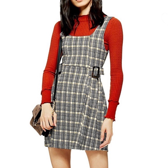 Topshop Plaid Buckle Dress